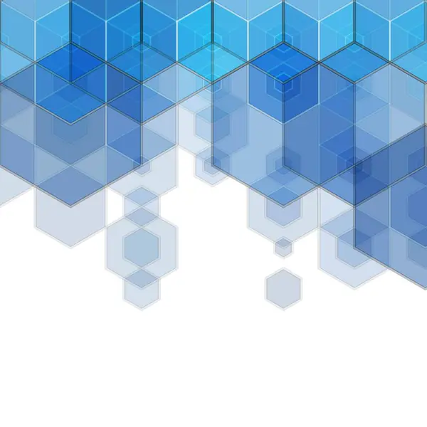 Abstrakter Geometrischer Vektorhintergrund Blaue Sechsecke — Stockvektor