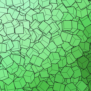 Geometrik yeşil arka plan. Küp Şablonu düzeni