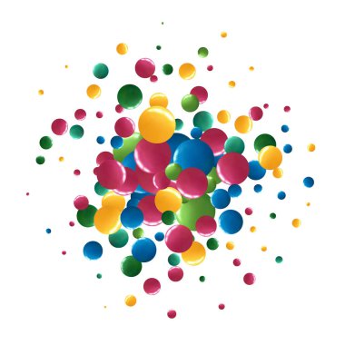 Background of colorful chocolate bean candies on pastel background in disorder. Colorful balls in mess