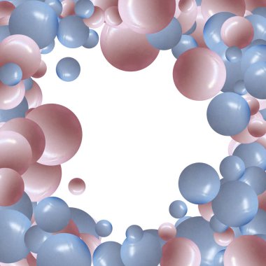 Parlak renk sıçraması. Sarı, mavi, farklı boyutlarda yeşil toplar rastgele yerleştirilmiş..