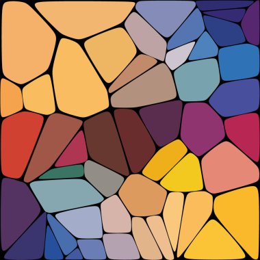 Vektör soyut arkaplanı. Prizanizasyon için geometrik şablon. Renkli çakıl taşları.