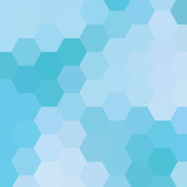 Vektör soyut arkaplanı. Prizanizasyon için geometrik şablon. Mavi altıgenler.