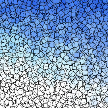 Geometrik arkaplan. Sunum şablonu. Vektör arkaplanı. Çokgen stili. Mozaik Mavi Küpler