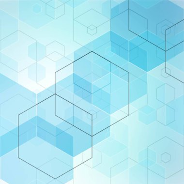 Mavi altıgen arka plan, desen, altıgen duvar kağıdı. Vektör illüstrasyonu EPS 10