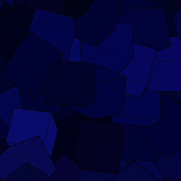 Fond Bleu Noir Cubes Illustration Vectorielle Pour Votre Graphisme Illustration — Image vectorielle