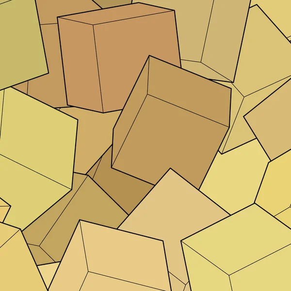 Fond Beige Cubes Élément Design Modèle Vectoriel — Image vectorielle