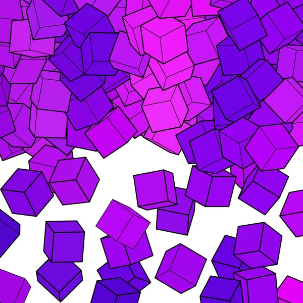 Fond Violet Cubes Style Polygonal Élément Conception — Image vectorielle