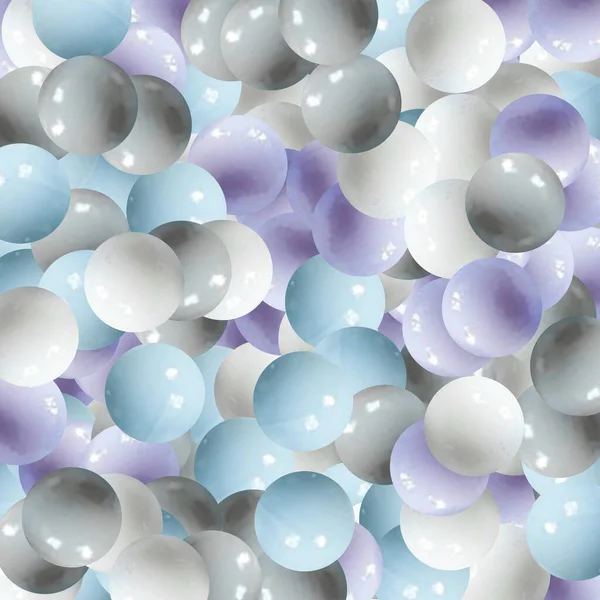 Achtergrond Met Realistische Ballen Transparante Glanzende Bellen Abstract Minimaal Ontwerp — Stockvector
