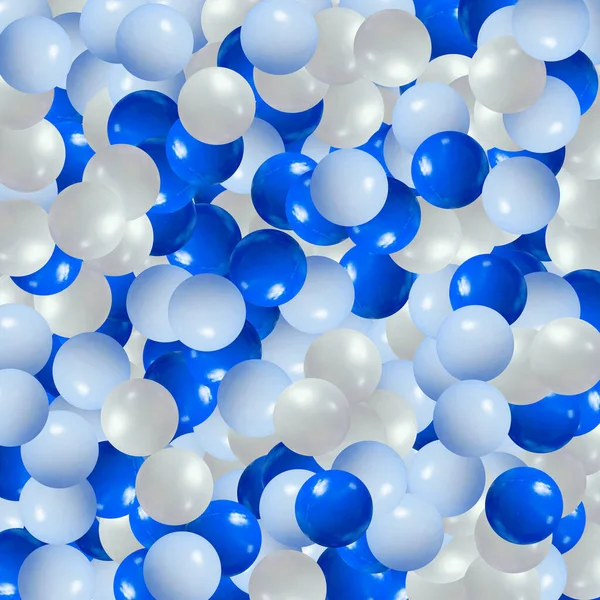 Scattered Floating Colored Spheres Vibrant Background Render Blue White Balls — Stock Vector