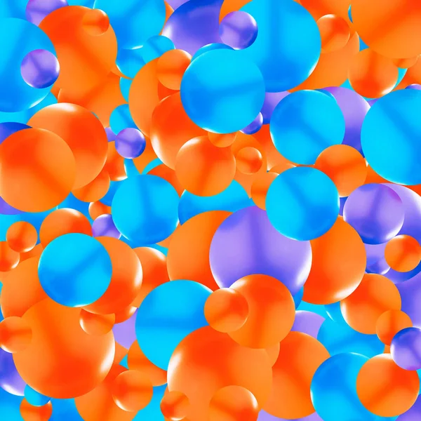カラフルな明るい球体の背景 オレンジと青の小石 Eps — ストックベクタ