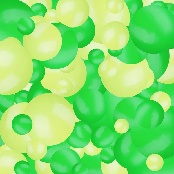 Green Pile Balls Pattern Background Rendering — Stock vektor