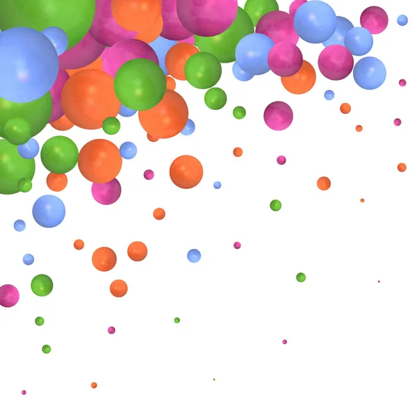 Ballons Colorés Différentes Tailles Boules Bleues Violettes Orange Vertes — Image vectorielle