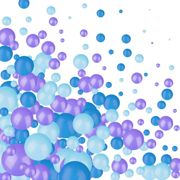 Des Sphères Flottantes Éparpillées Sur Fond Vibrant Rendu — Image vectorielle