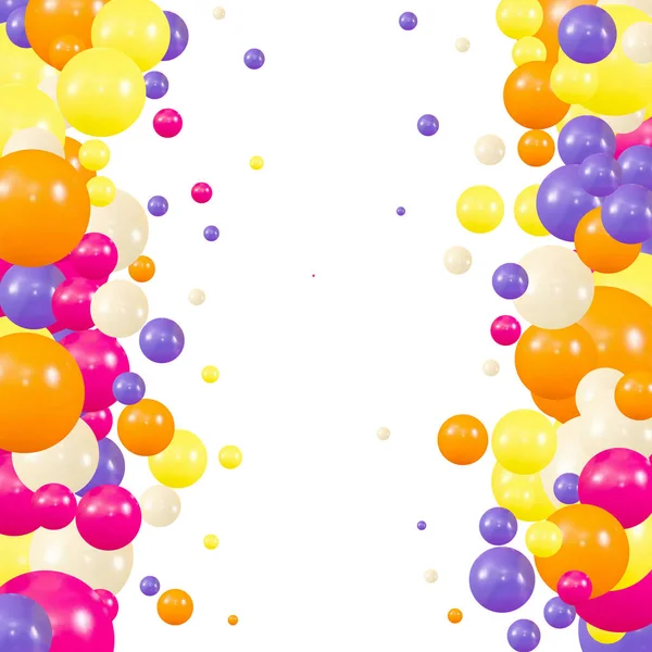 Colorful Abstract Background Photo Frame Made Colorful Balloons Design Element — Vetor de Stock