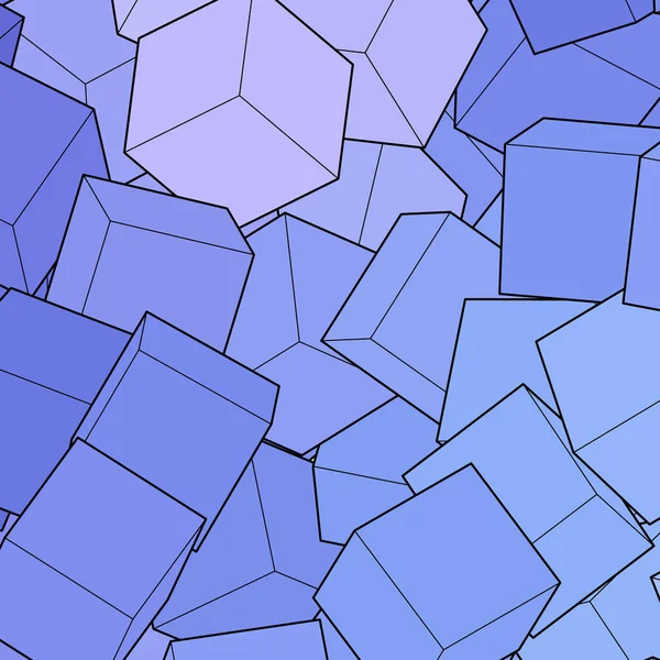 Blue Cube Geometrischer Hintergrund Vorlage Für Präsentation Werbung Banner — Stockvektor