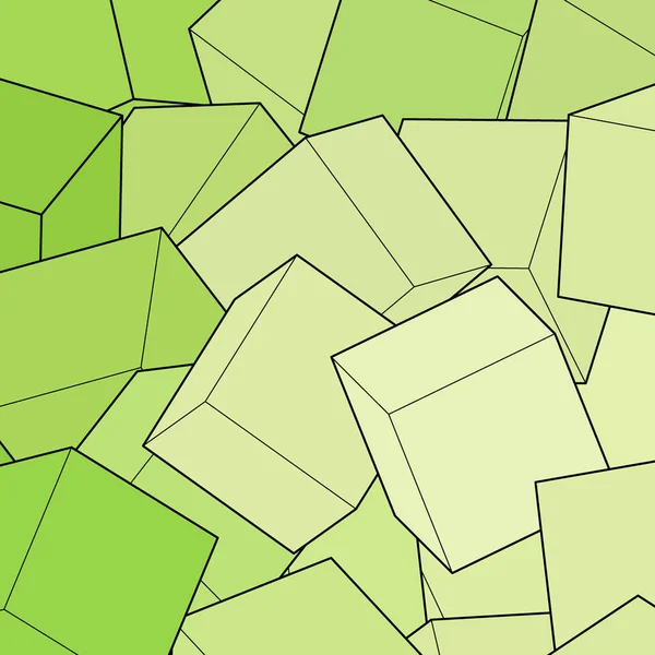 Cubo Verde Fondo Geométrico Plantilla Para Presentación Publicidad Banner — Vector de stock