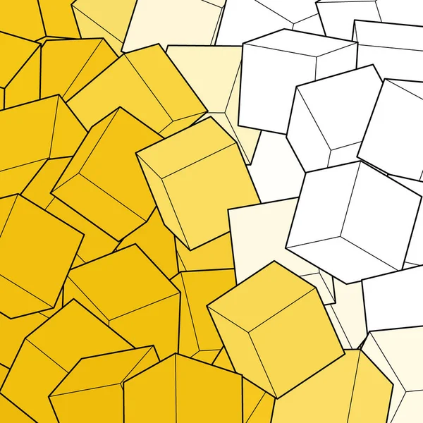 黄色の立方体からの抽象的な背景 多角形のスタイル 幾何学的背景 — ストックベクタ