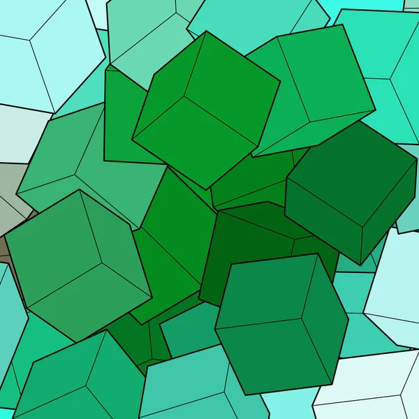 Fondo Verde Azul Cubos Ilustración Vectorial Para Diseño Gráfico Ilustración — Vector de stock