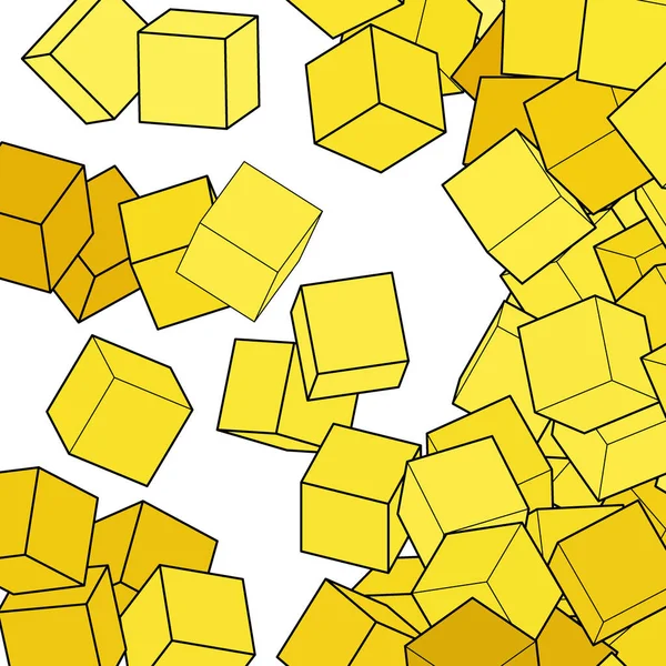 Фон Элемента Жёлтых Кубиков Перекрывающаяся Геометрическая Конструкция Современное Простое Шестиугольное — стоковый вектор