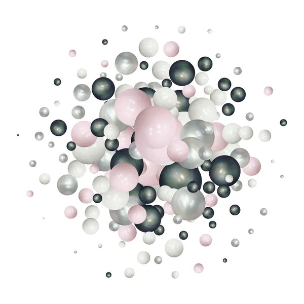 抽象的な色のボール幾何学的なグラデーションの色の背景 3Dレンダリング図 — ストックベクタ