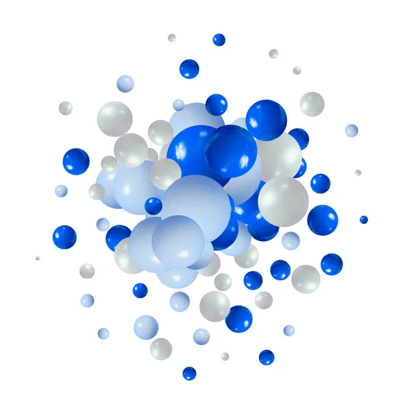 Heldere Kleurrijke Achtergrond Met Ballonnen Feestelijke Achtergrond Blauwe Witte Ballen — Stockvector