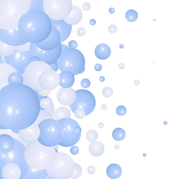 Blauwe Witte Ballonnen Feestelijke Achtergrond — Stockvector