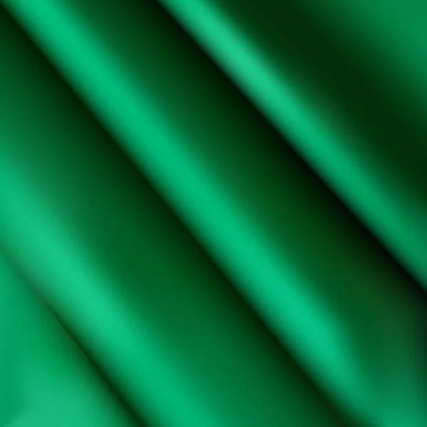 緑のサテンシルキークロス生地テキスタイルのドレープでクレーズ波の折り返しの背景 柔らかい波で 風に振ってくるんだ紙のテクスチャ オブジェクトベクトルイラスト — ストックベクタ