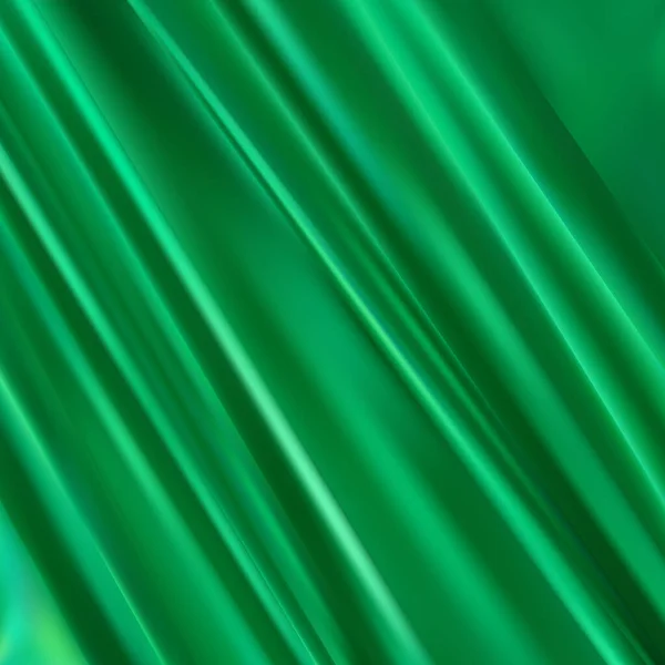 Fundo Abstrato Pano Verde Luxo Onda Líquida Dobras Onduladas Textura —  Vetores de Stock