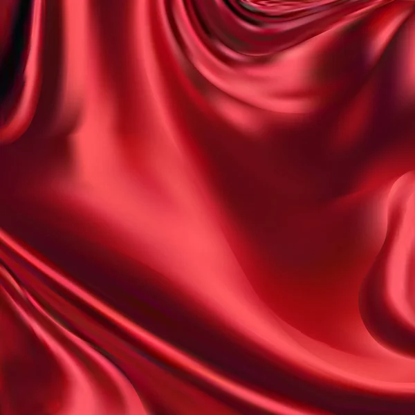 Röd Tyg Textur Bakgrund Röd Tyg Skrynklig Bakgrund Närbild Ovanifrån — Stock vektor