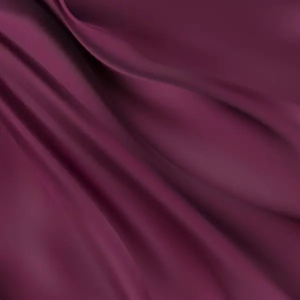 一种光滑 典雅的勃艮第 红色面料 紫色缎子或丝绸织物 有褶皱和波纹 — 图库矢量图片