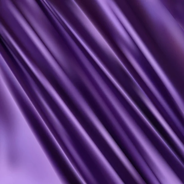 背景として紫色の絹の生地を砕き トップビュー テキストのスペース — ストックベクタ