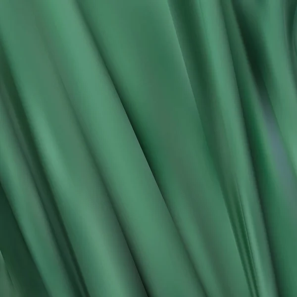 Vektor Seidenstoff Vektorillustration Von Grünem Satin Oder Seidenstoff Seidentextil Welliges — Stockvektor
