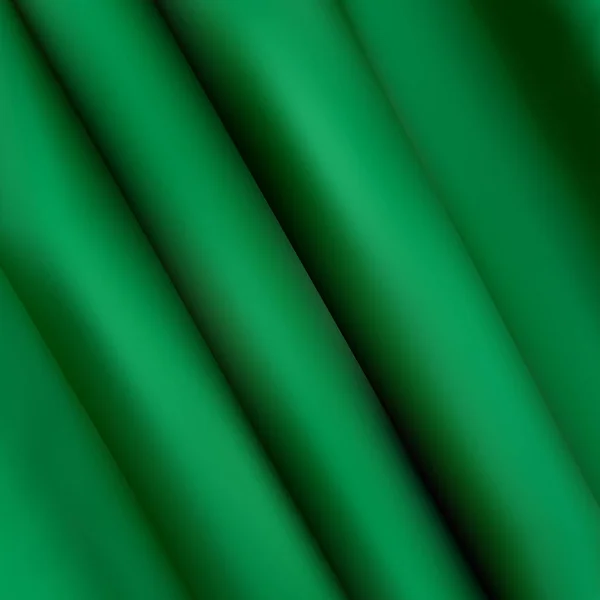 折り畳んだ角の濃い緑の生地 縮れ布 — ストックベクタ