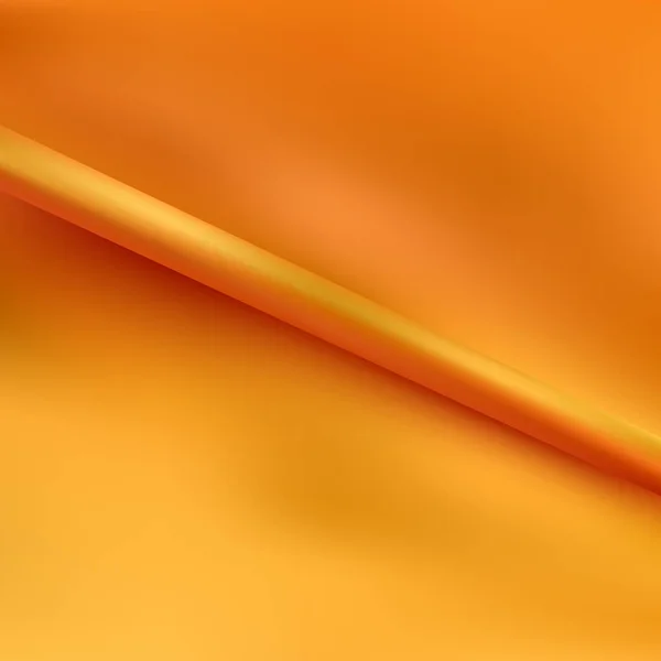 Orange Silke Tyg Som Bakgrund Ovanifrån Med Plats För Text — Stock vektor