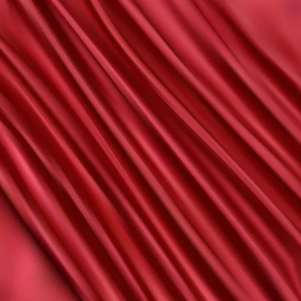 赤い生地の背景 生地の美しい滑らかな折り目 広告の背景 3Dレンダリング — ストックベクタ