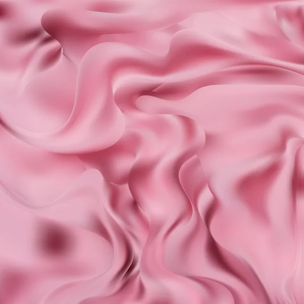 Zachte Textuur Van Zijde Stof Zacht Roze Roze Stof Achtergrond — Stockvector