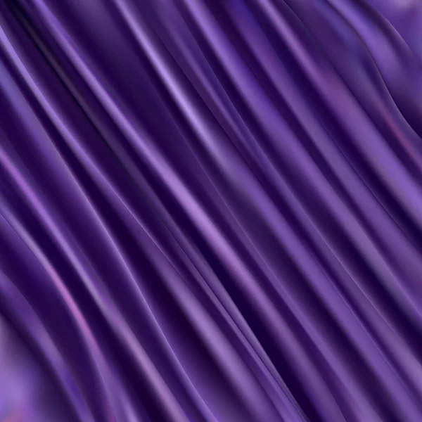 Primer Plano Tela Satén Púrpura Ondulada — Vector de stock
