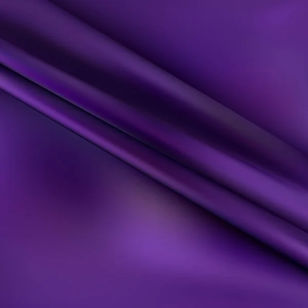 Detailní Záběr Zvlněné Purpurové Hedvábné Tkaniny — Stockový vektor