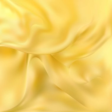 Arkaplan olarak buruşuk sarı ipek kumaş, üst görünüm