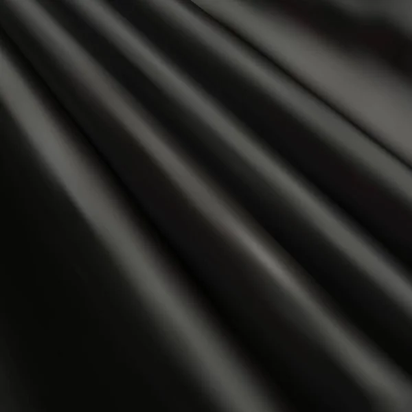 Gerimpelde Zwarte Microvezel Stof Textuur Van Een Lap Close — Stockvector