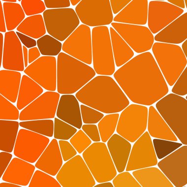 Geometrik arkaplan. Sunum şablonu. Vektör arkaplanı. Çokgen stili. Mozaik. Turuncu ve sarı çakıl.