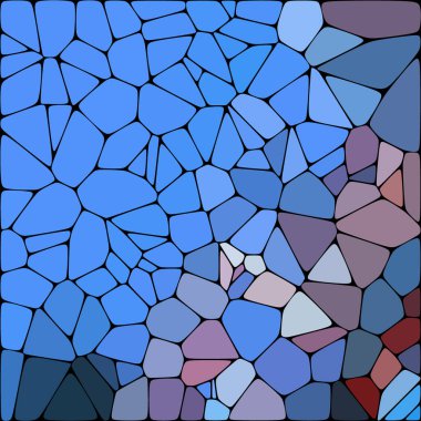 Taş levha kaldırım deseni. Soyut geometrik renkli şekiller süs vektör dokusunu süsler. Mavi Çakıl.