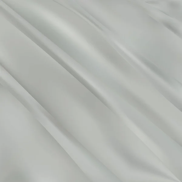 Серебряный Ткань Фон Волнами Близко Интересный Волнистый Фон Вид Сверху — стоковый вектор
