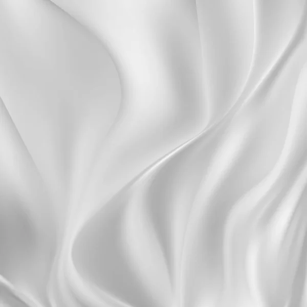 白色折皱面料造型 顶视图 3D渲染 空柔软丝绸或帆布窗帘与折皱模型 清晰的抽象薄片或组织亚麻布波纹模板 — 图库矢量图片