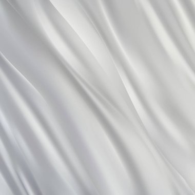 Dalgaların yakın olduğu gümüş kumaş arka plan, ilginç dalgalı arkaplan, kumaş üzerindeki dalgaların üst görünümü, yumuşak buruşuk mat kumaş, gölge kumaş.