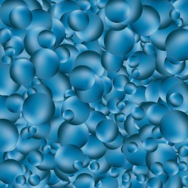 Geçmişi mavi taşaklı, bulanık efektli. Üç boyutlu yuvarlak küreler. Geometrik tasarım elementleri yuvarlak top deseni. Boş uzayda uçan şekiller. Poster, pankart, pankart için tasarım. vektör illüstrasyonu