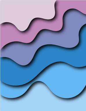 Kesik kağıdın geçmişi. Tasarım için, dalgalı pembe katmanların mukavva dokusuna sahip soyut gerçekçi kağıt düzeni. Üç boyutlu rahatlama. Oyma sanatı. Vektör çizimi. Kapak tasarım şablonu.