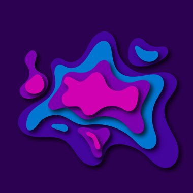 Kağıttan kesilmiş soyut dalga ve eğriler.