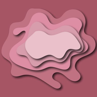 Çok katmanlı yumuşak renkli dokular. Gradyan vektör pankartıyla 3 boyutlu kağıt kesim katmanları. Soyut kağıt kesiği.