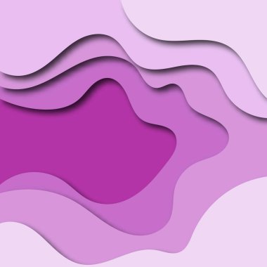 Mor soyut dalgalar ve kağıttan kesilmiş kıvrımlar.